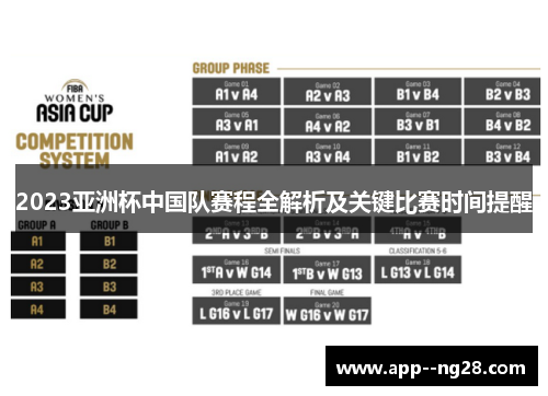 2023亚洲杯中国队赛程全解析及关键比赛时间提醒